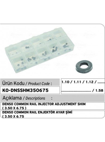 КОМПЛЕКТ ШАЙБ ФОРСУНКИ 3.50 X 6.75 mm Denso Common Rail 